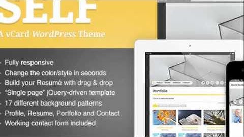 Self - A Responsive vCard WordPress Theme