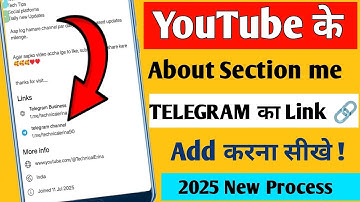 YouTube channel me telegram link add kaise kare| How to add telegram link to youtube channel