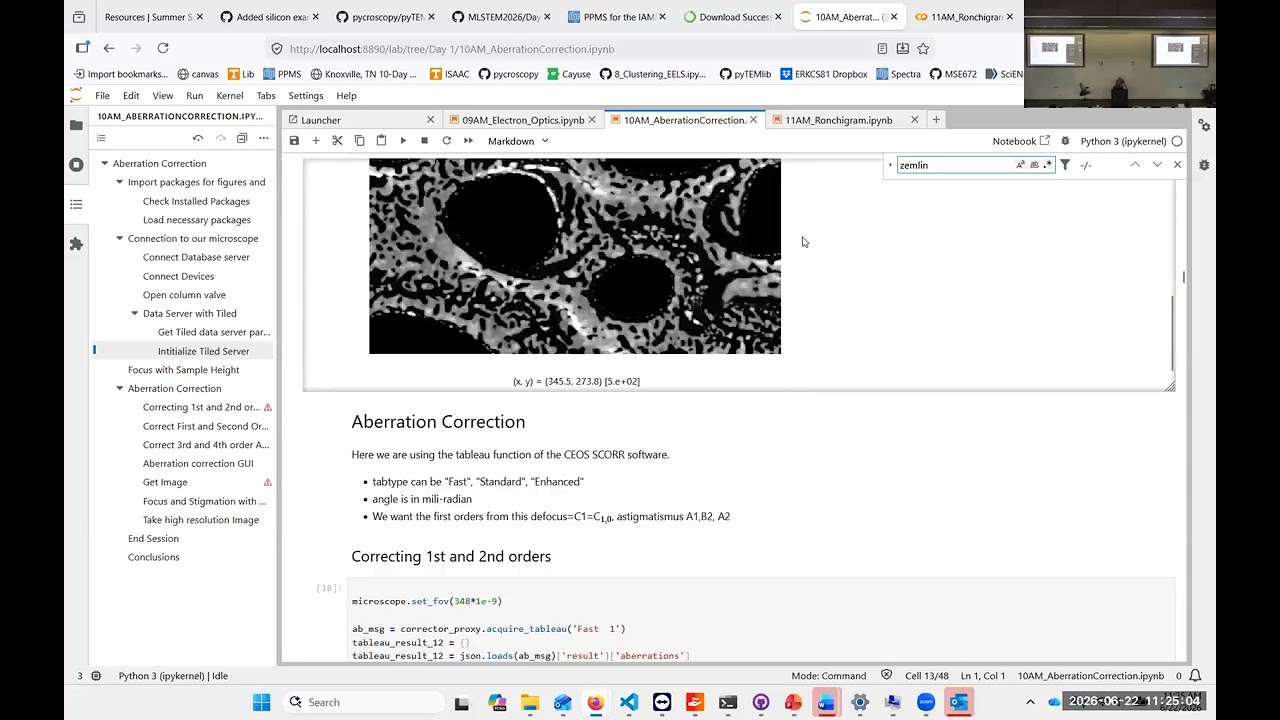 Day 1 - Simulation of Ronchigrams - Duscher