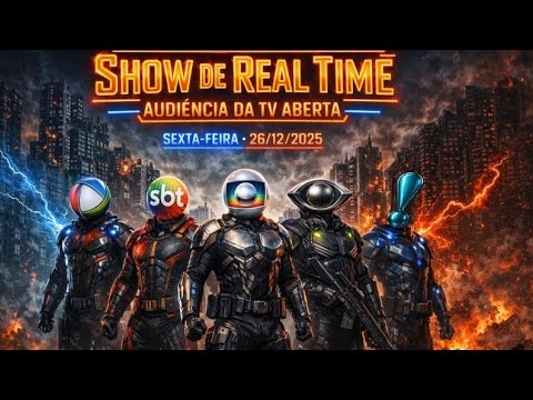 Show de Real Time - Audiência da TV Aberta Sexta-feira 26/12/2025 # ...