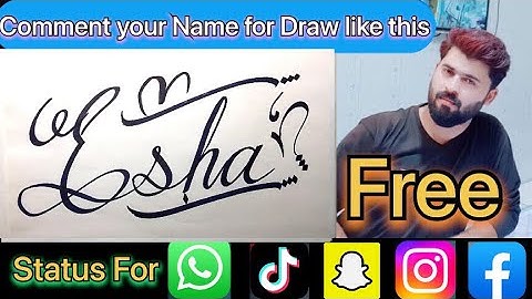 Esha Name Signature Calligraphy Status | How to Cursive write with cut Marker #esha @esha