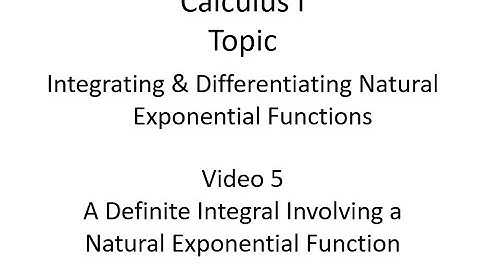 Evaluating a Definite Integral that Involves Natural Exponential Functions