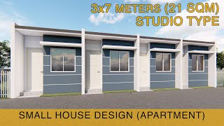 Small House Design Idea  Apartment (3x7 meters) 21sqm  Studio type