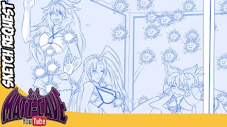 Sketch Request - Tsubasa Maria kanade - fuzzball tickle box