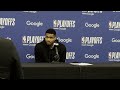 Milwaukee Bucks star Giannis Antetokounmpo speaks to reporters after Bucks vs Indiana Pacers Game 2