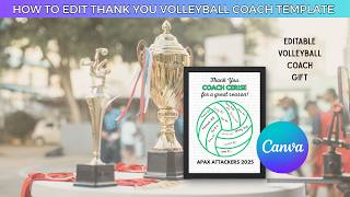 How to Edit Canva Template Thank You Coach for Volleyball