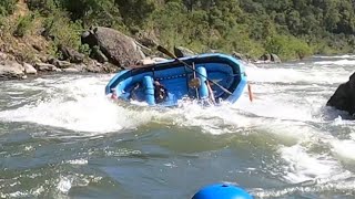 Raft Flips in Fowlers during high flow South Fork American River May 27, 2023