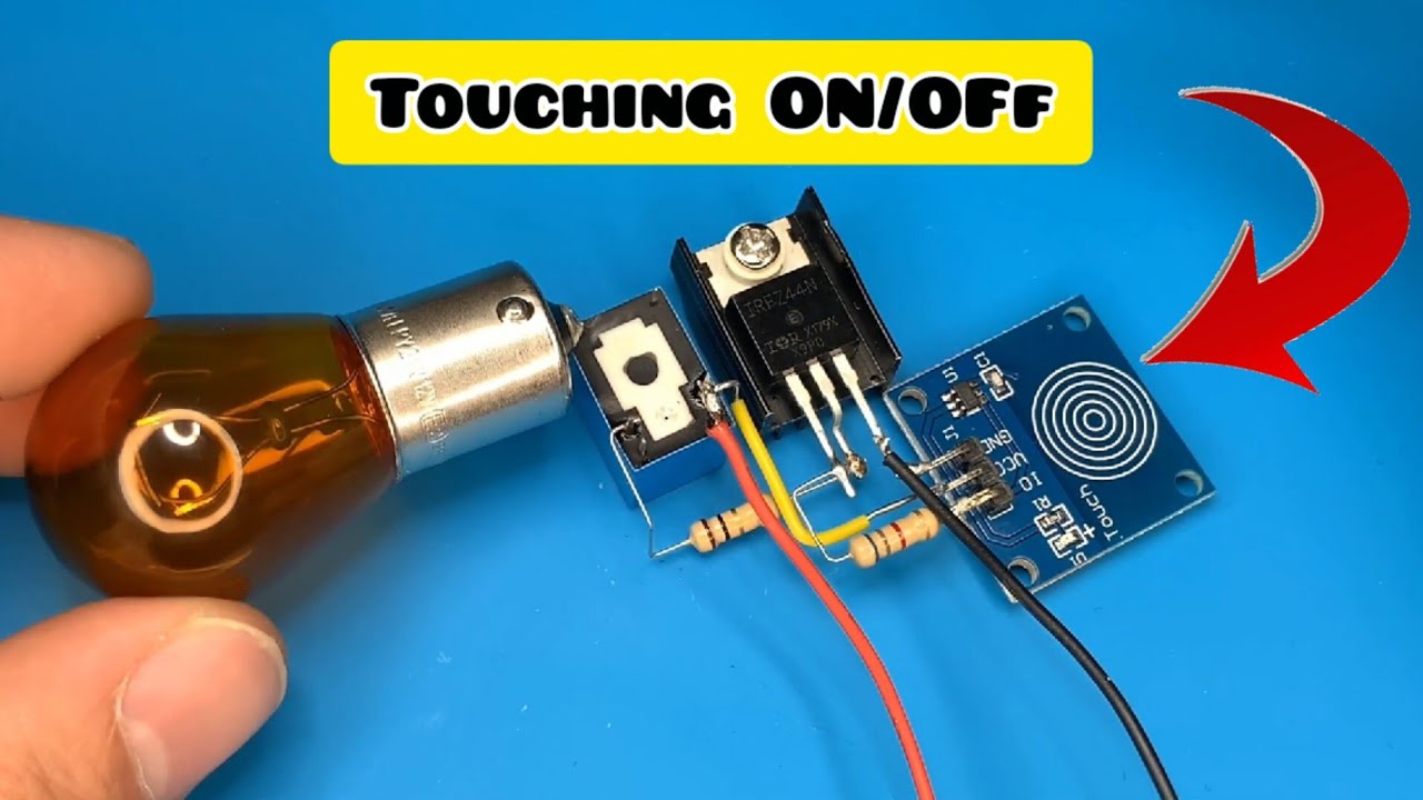How to make touching ON/OFF using IRfz44n mosfet transistor | Motion ...