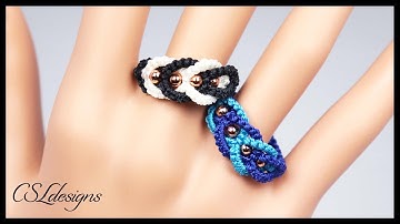 Intertwining micro macrame ring