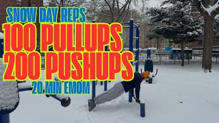 Snow Reps NYC: 100 Pullups + 200 Pushups EMOM | Eric Rivera