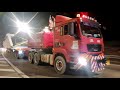 SCANIA R 580 V8 VS MAN TGS 33.480 GOLDHOFER TRAILER ESCORT BY TRAFIC