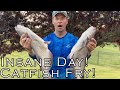 INSANE DAY! Fishing for BIG CATFISH, CRAPPIE &amp; Dropped My Video Camera IN THE LAKE! CATCH CLEAN COOK