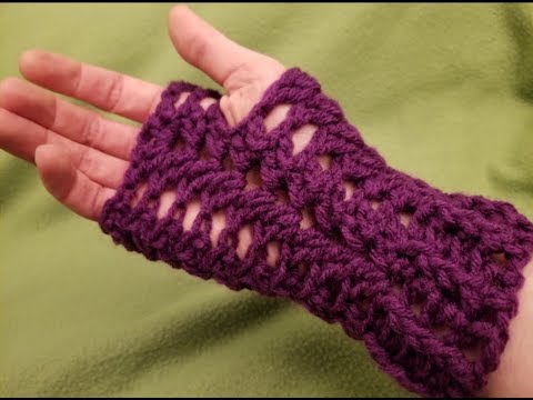 Facile Lacy Guanti senza dita Crochet tutorial!