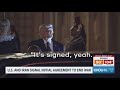 President Donald Trump signs memorandum of understanding with Iran to end fighting
