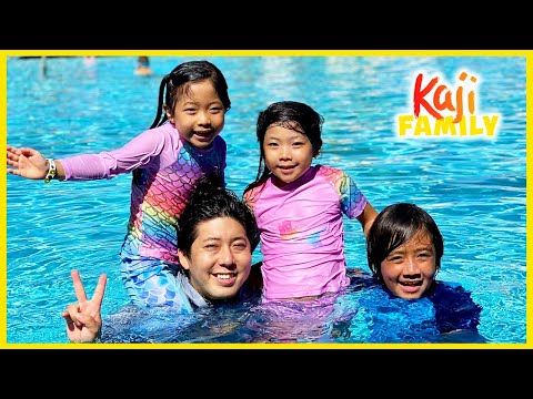 Water Slides and Fun Pool Activity ! Ryan and Family Visit Maui