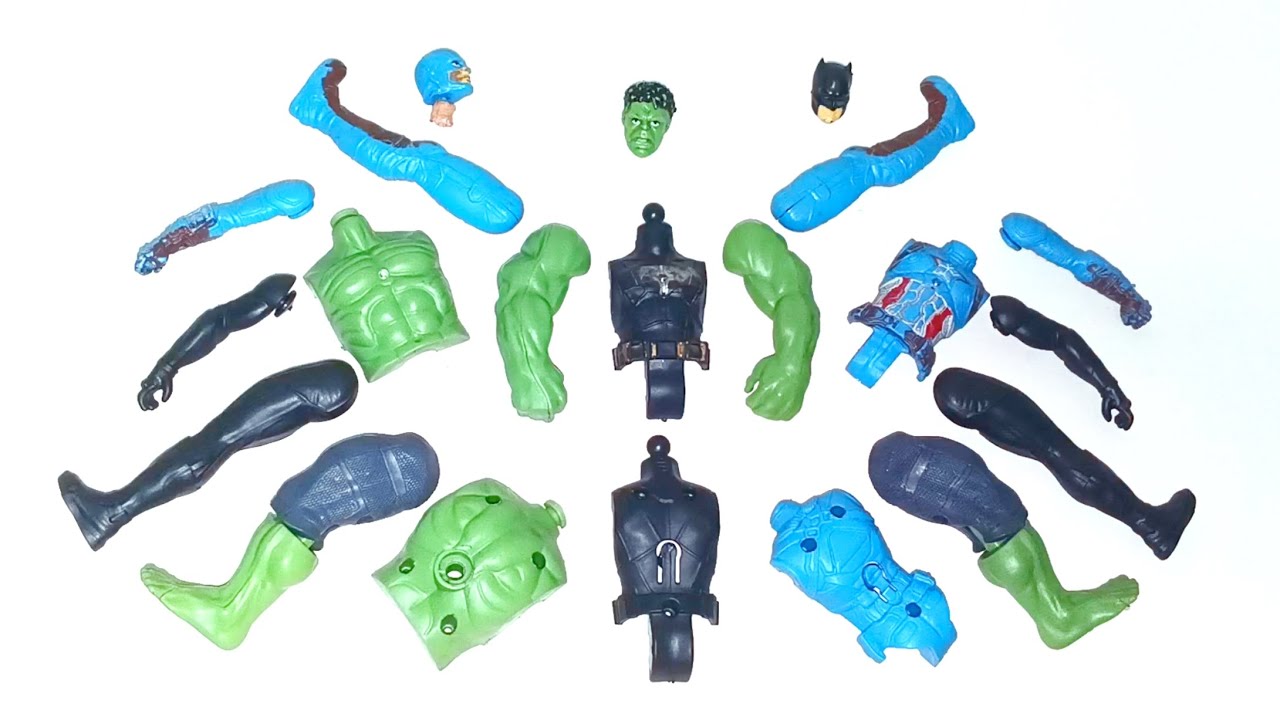 AVENGERS ASSEMBLE TOYS ACTION FIGURES, Hulk smash vs Bat-man vs Captain america 