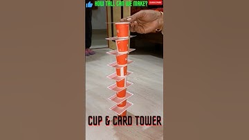 Fun game//Cup and Card game//How tall can we make//#shorts #fun #funny #game