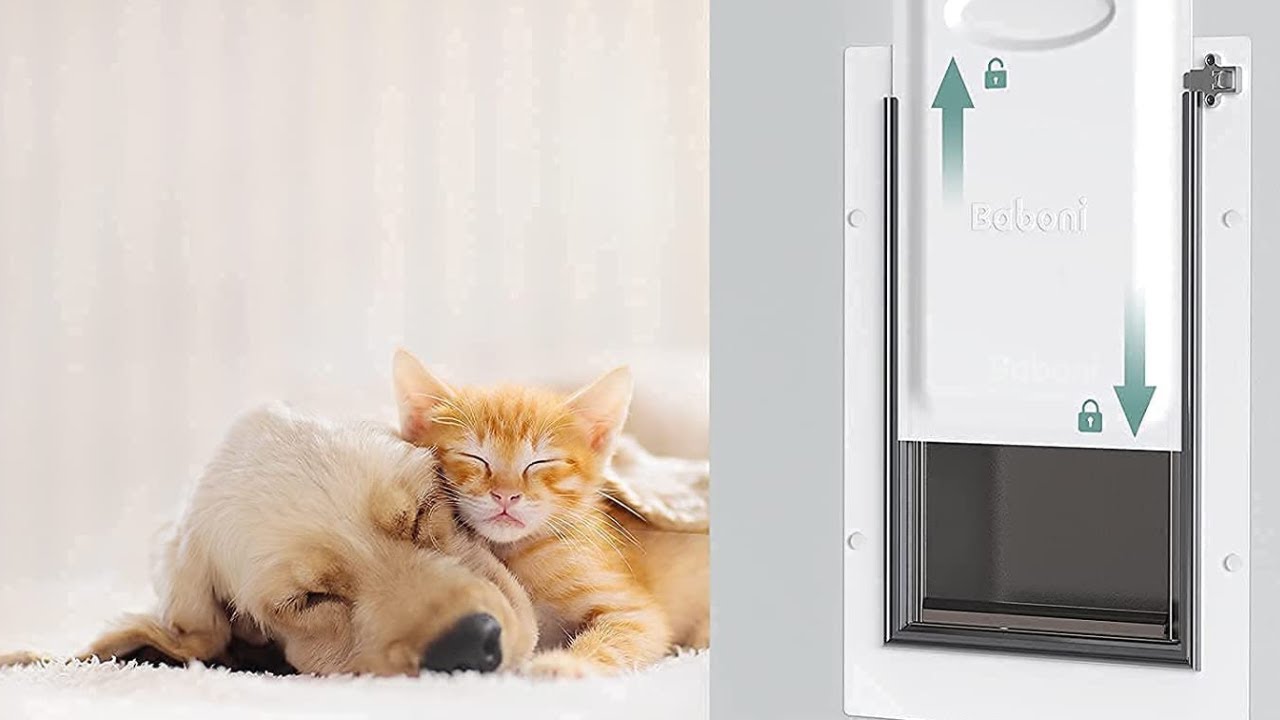 Baboni Pet Door for Wall, Steel Frame and Telescoping Tunnel, Aluminum