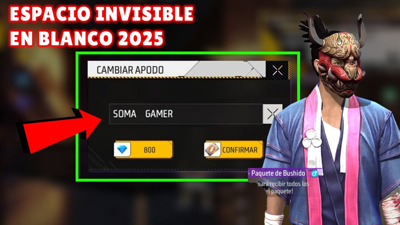 Como Poner Espacio En blanco En NOMBRE de Free Fire 2025 Espacio Invisible facil y rapido Simbolos