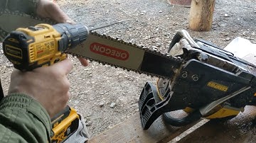 Sharpening a chainsaw with a cordless drill!