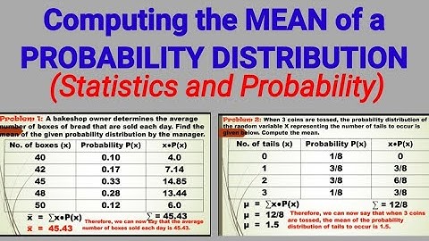 Computing Mean of a Discrete Probability Distribution (SHS Statitics and Probability)