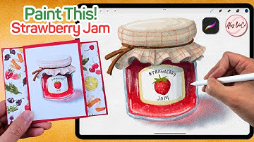 Simple Strawberry Jam Watercolor in Procreate 🍓 Easy Guide 🍓