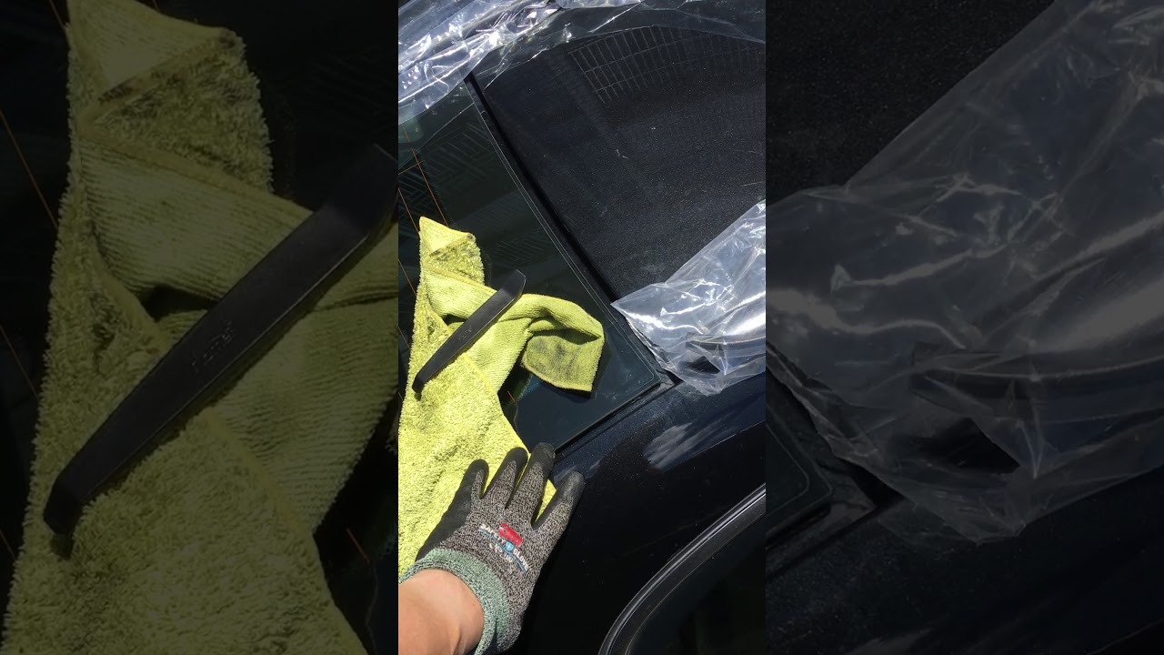 一個人更換bmw後擋風玻璃膠條part1 Youtube