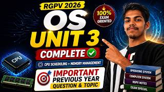 RGPV Operating System CPU Scheduling &amp; Paging Unit 3 4th Sem PYQs| RGPV 100% Exam Oriented