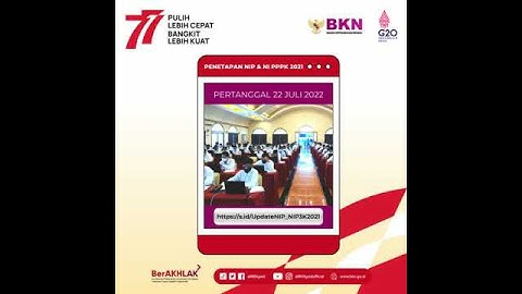 Penetapan NIP dan NI PPPK per 22 Juli 2022