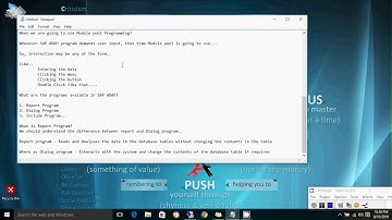 SAP ABAP -  Module Pool Program - Part 1