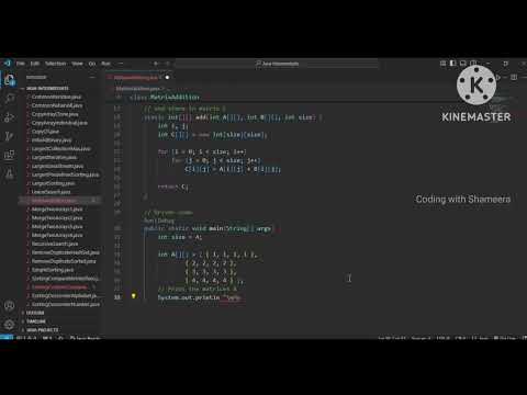 Addition of Two Matrices| Java|@CodingwithShameera1