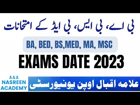 BA DATESHEET AUTUMN 2022 | BED MED EXAMS DATE 2023 | AIOU datesheet ...