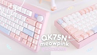 [ QK75N 🌸 ] extra cute keyboard with LCD screen & knob | unbox, sound test ft.akko sakura switch