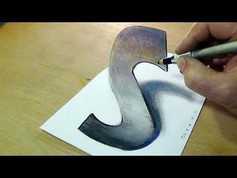 Drawing Letter S - How to Draw Letter S - 3D Trick Art by Vamos