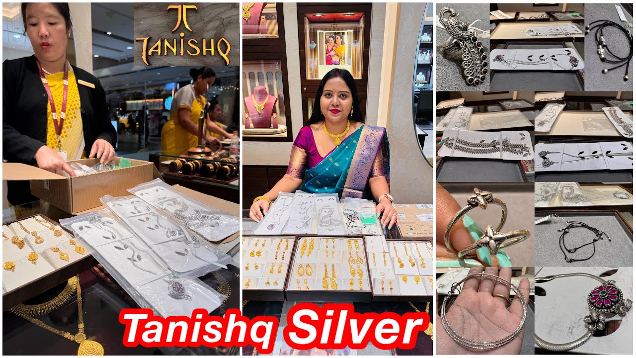 Silver anklets/ stud / toe-rings / black thread anklets from Tanishq😲l Tanishq Silver Payal Designs