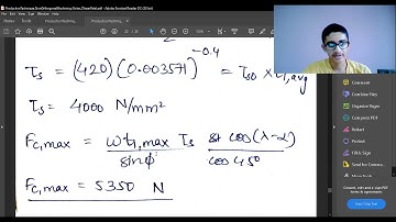 Milling Forces, Moment graphical solution, Comparison, Numerical Example|Unorthogonal 9|PT|BITS Mech