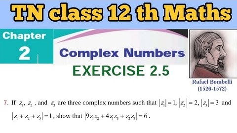 TN 12th Math’s |Exercise 2.5 Q.No.7 |Complex Numbers|+2 Math’s