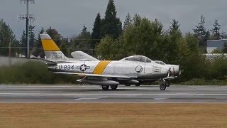 F-86 Sabre ready for takeoff during a flight at the Flying Heritage Collection  SkyFair