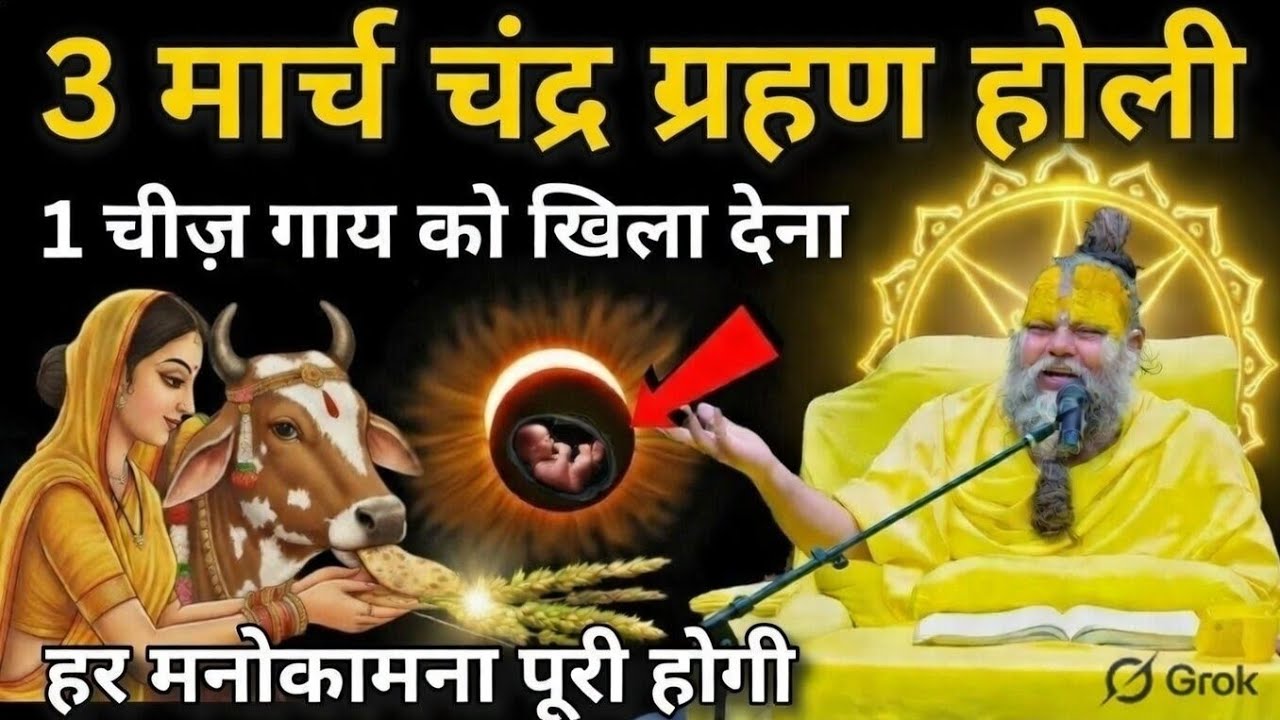 3 March😱चंद्र ग्रहण होली के दिन,गाय को खिला देना यह 1 चीज,हर मनोकामना इच्छा होगी पूरी#facts #upay 