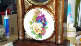 Lets Fix Our Broken Glass with Pansy Picture for my Vintage Clock