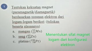 Paramagnetik dan Diamagnetik Dengan Konfigurasi Elektron