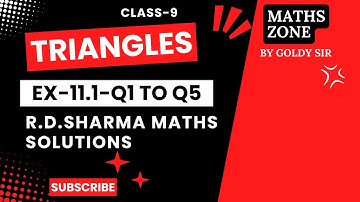 TRIANGLES- EX-11.1- Q1 TO Q5 -R D SHARMA MATHS SOLUTIONS- 2024-25--NCERT/CBSE- CLASS-9