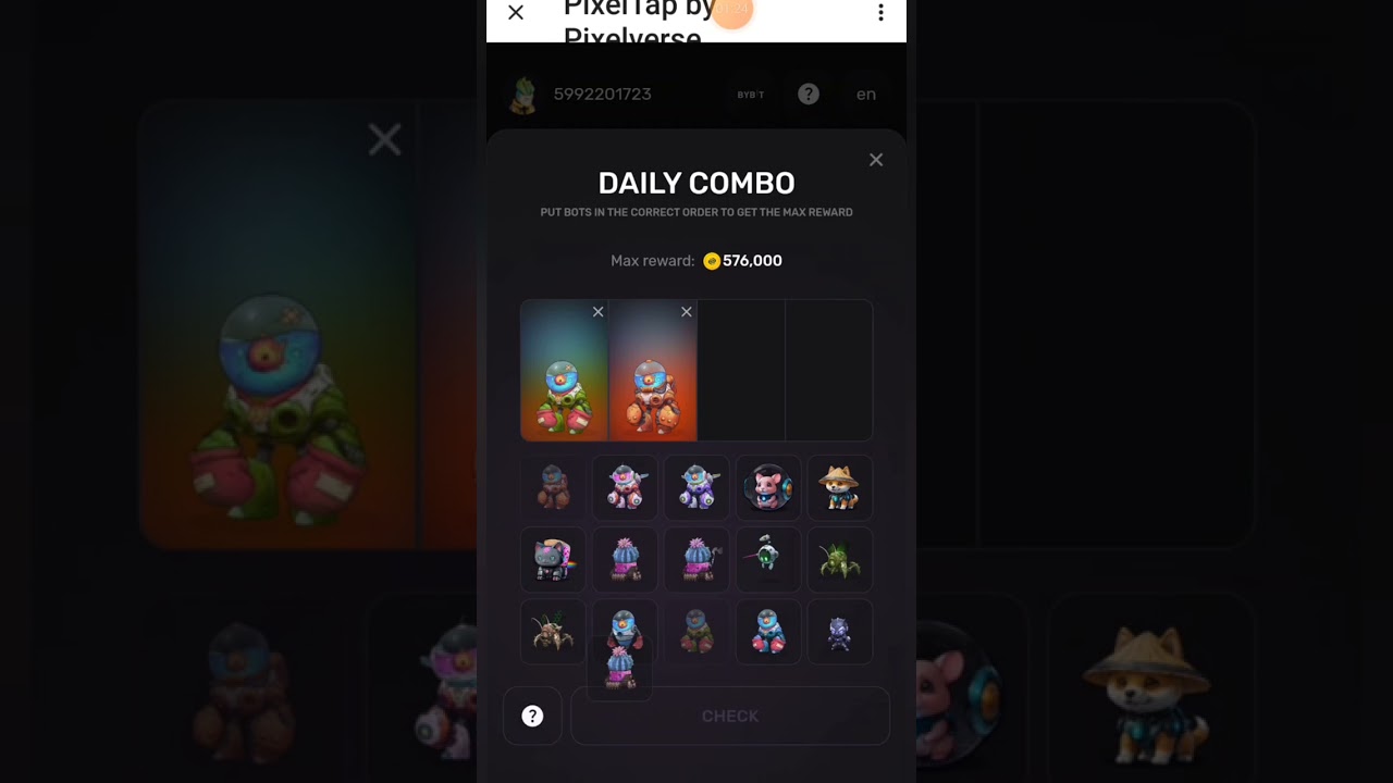Pixel Tap by Pixelverse daily combo today 18/06/2024