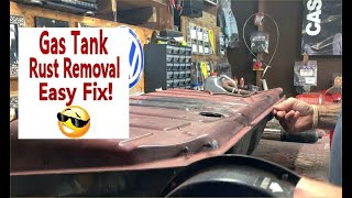 VW Beetle  Super Beetle Fuel Tank Rust Removal Done Easy  VW Baja  VW Bus  Rust  VW Herbie Bug