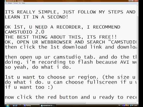 How to record your computer screen! (to AVI/flash) TUTORIAL!