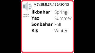Mevsimler / Seasons in Turkish