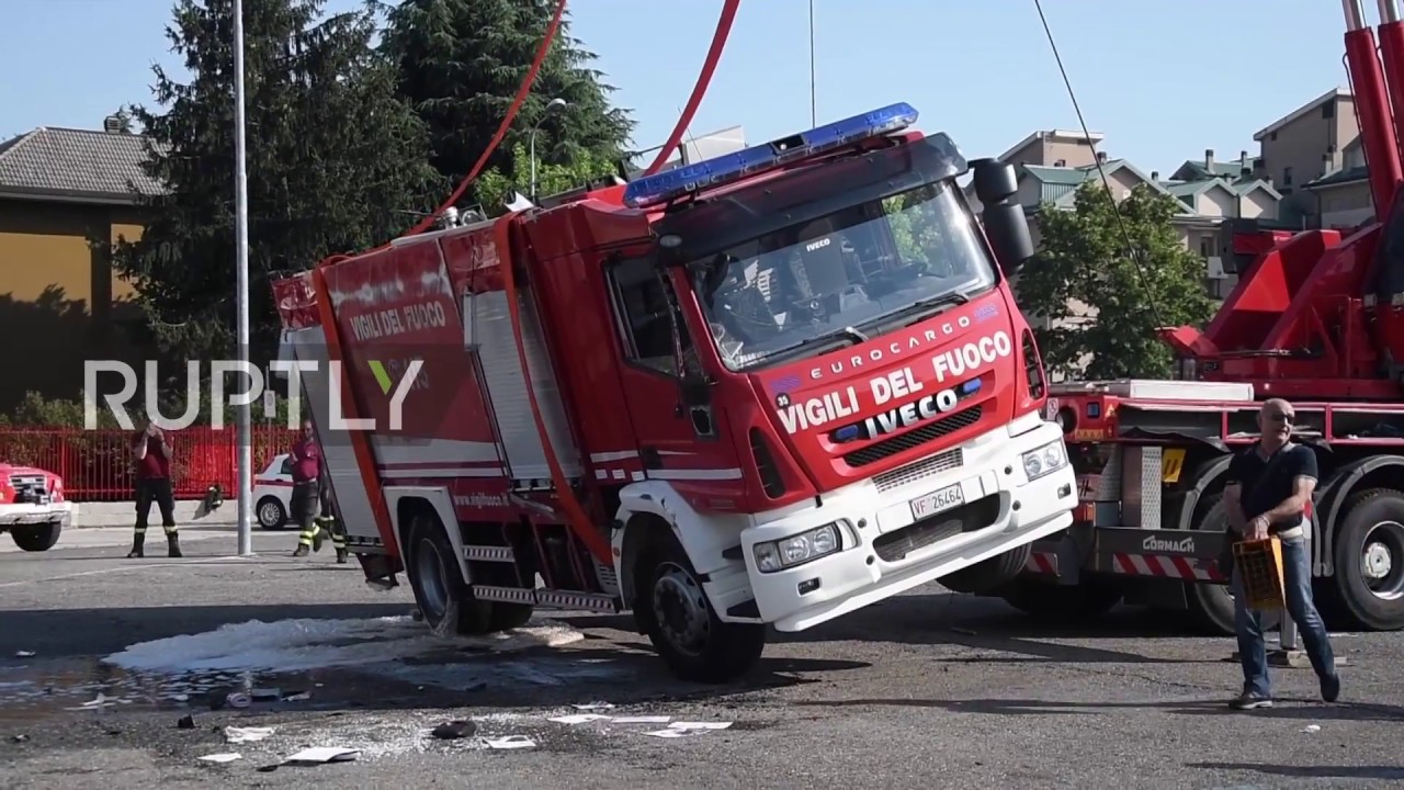 Call 911 Firefighter Truck Flips Over At Brigade Festival Near