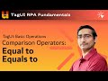 TagUI Comparison Operator equal to or equals to with Example