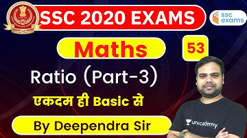 8:00 PM - SSC 2020 Exam | Maths by Deependra Singh | Ratio (Part-3)