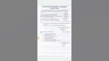 VBU Registration Notice for P.G, Session :- 2022 - 2024, For Department/ Colleges